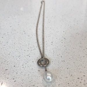 Tiffany silver Elsa peretti and pearl necklace